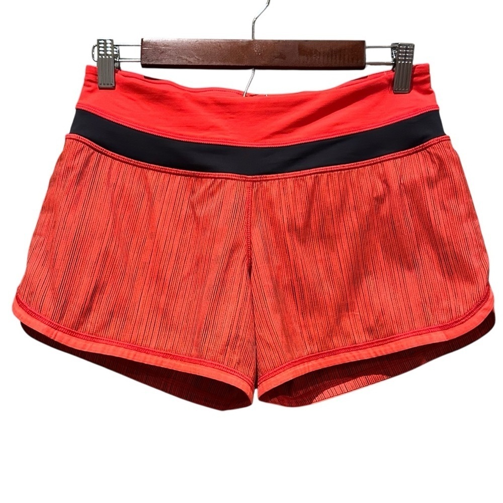 Lululemon  Groovy Run Short Wee Are From Space Love Red Deep Coal Size 4 Pocket